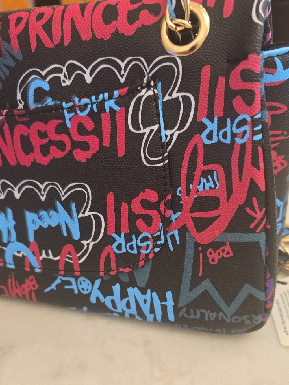 New! 3AM Forever Vegan Leather Graffiti Purse - Picture 3 of 13